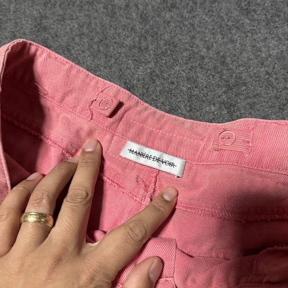 Maniere De Voir Pink Cargo Pants Womens 12 Utility Rave Streetwear Y2K Grunge - Picture 4 of 14